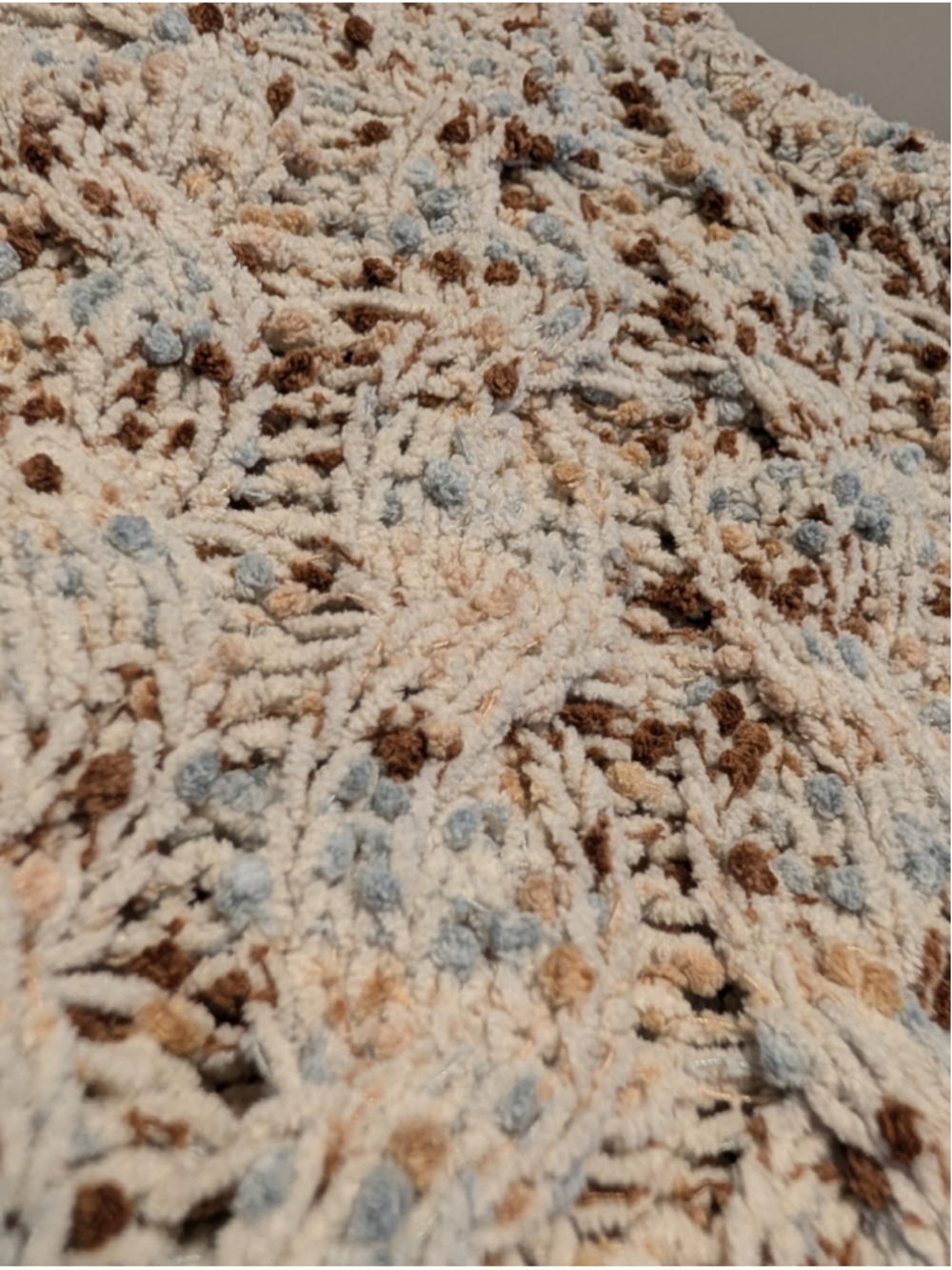 669 - Moon & Madison XS Oversized Cropped Open Knit Sweater Neutral Boho - Picture 6 of 9